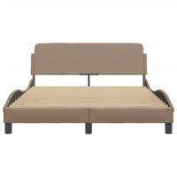 Bedframe met hoofdbord kunstleer cappucinnokleurig 140x190 cm - thumbnail