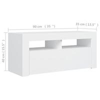 Tv-meubel met LED-verlichting 90x35x40 cm wit - thumbnail