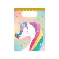 Cadeau tasjes unicorn papier 23x16cm 6 stuks - thumbnail