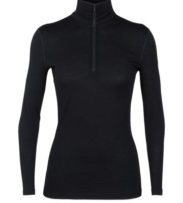 Icebreaker 200 Oasis LS Half Zip Thermoshirt Dames Black L Icebreaker 200 Oasis LS Half Zip Thermoshirt Dames Black L