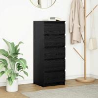 Dressoir met lades 37,5x35x99 cm spaanplaat zwart eikenkleurig - thumbnail