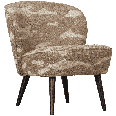WOOOD Fauteuil 'Sara' Geweven, kleur Camouflage Groen