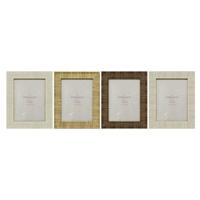 Fotolijsten Home ESPRIT Beige Natuurlijk Kristal polyestyreen Scandinavisch 20,5 x 2 x 25,5 cm (4 Stuks) - thumbnail
