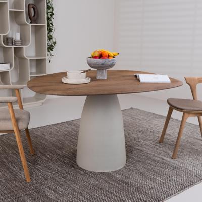 Brix Organische Eettafel 'Marron' Mangohout, 140 cm, kleur Ivoor