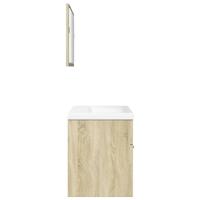 3-delige Badkamermeubelset bewerkt hout sonoma eikenkleurig - thumbnail