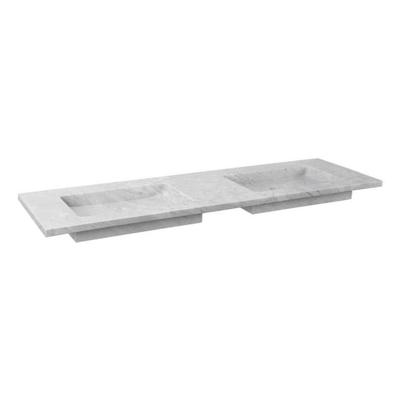 Wastafel Forzalaqua Nova Doppio Gepolijst 160.5x51.5x9.5 cm Carrara 2 Kraangaten Wastafel Forzalaqua Nova Doppio Gepolijst 160.5x51.5x9.5 cm Carrara 2 Kraangaten