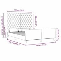 Bedframe met hoofdeinde Donkergrijs 140 x 200 cm Fluweel - thumbnail