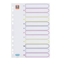 OXFORD MyColour tabbladen, formaat A4, uit gekleurde PP, 11-gaatsperforatie, 12 tabs - thumbnail