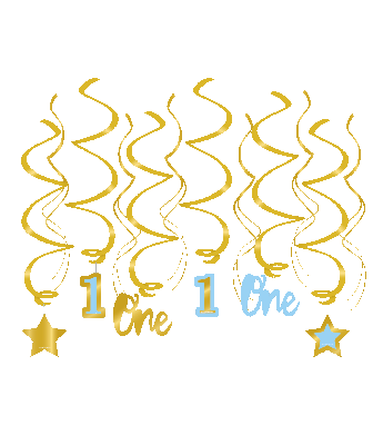 Hangdecoratie Swirls Verjaardag Jongen 1 Jaar