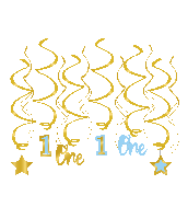 Hangdecoratie Swirls Verjaardag Jongen 1 Jaar - thumbnail