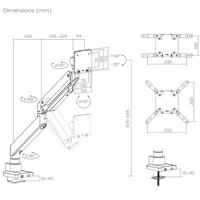 Maclean MC-968 - Monitorbeugel - Monitorhouder - Dubbele arm - Met gasveer - 17-57 inch - Tot 27kg - Zwart - thumbnail