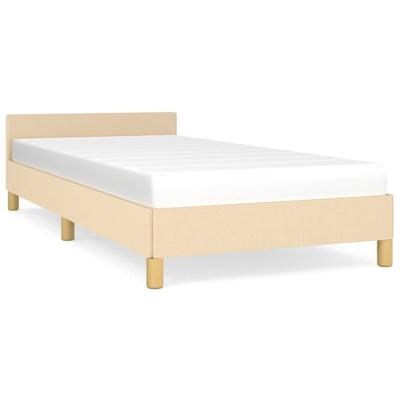 Bedframe met hoofdeinde stof crmekleurig 80x200 cm Bedframe met hoofdeinde stof crmekleurig 80x200 cm