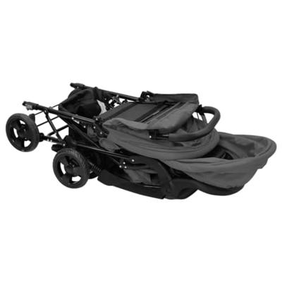 Tweeling kinderwagen tandem staal donkergrijs
