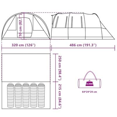 VidaXL Tunneltent 5-persoons waterdicht groen VidaXL Tunneltent 5-persoons waterdicht groen