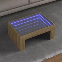 Salontafel met Infinity LED 70x50x30 cm sonoma eikenkleurig - thumbnail