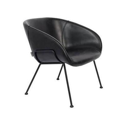 Zuiver Fauteuil 'Feston' PU leer, kleur Zwart