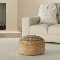 Poef handgemaakt 45x30 cm jute bruin - thumbnail