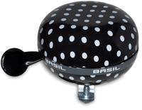 BASIL Fietsbel polkadot ø80mm - zwart / wit - thumbnail