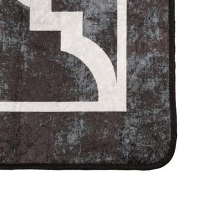 VidaXL Vloerkleed wasbaar anti-slip 160x230 cm zwart en wit