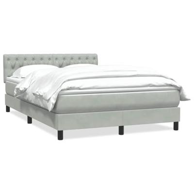 Boxspring met matras fluweel lichtgrijs 160x220 cm