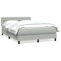 Boxspring met matras fluweel lichtgrijs 160x220 cm - thumbnail