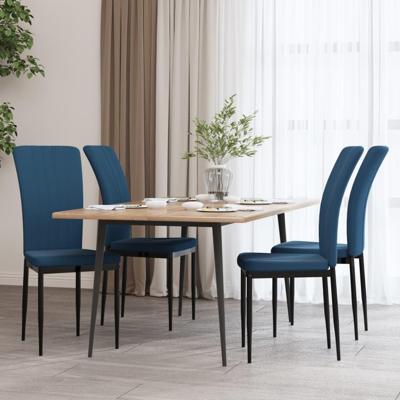 Eetkamerstoelen 4 st fluweel blauw Eetkamerstoelen 4 st fluweel blauw