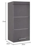 AMANDA hoge badkamerkast - 1 deur - Grijs - TRENDTEAM - thumbnail