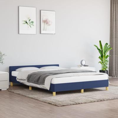 Bedframe met hoofdeinde zonder matras 140x200 cm stof blauw