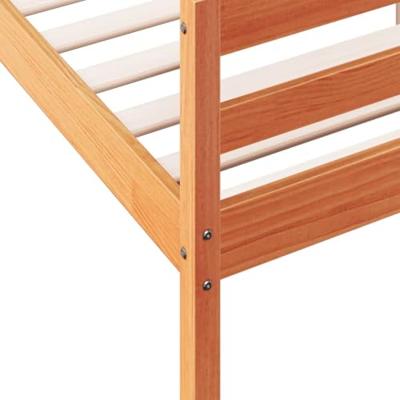 Bedframe zonder matras massief grenenhout wasbruin 120x200 cm