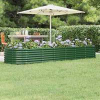 VidaXL Plantenbak 296x80x36 cm gepoedercoat staal groen - thumbnail