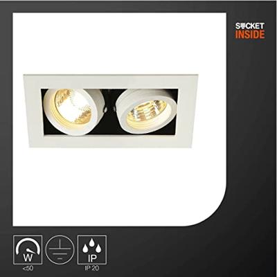 SLV InbouwspotKadux 2 GU10 9cm wit - 115521
