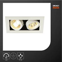 SLV InbouwspotKadux 2 GU10 9cm wit - 115521 - thumbnail
