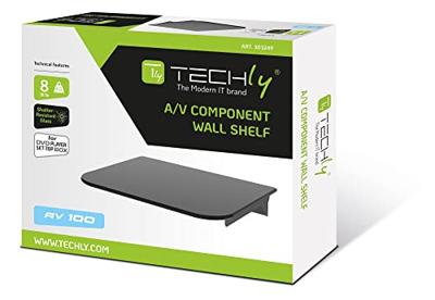 Techly ICA-DRS 504 AV-apparatuurplank Zwart Glas