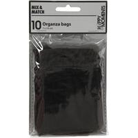 Creativ Company Organza zakjes, afm 7x10 cm, zwart, 10 stuk/ 1 doos - thumbnail