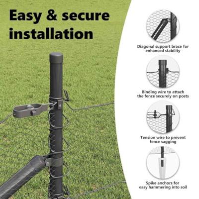VidaXL Afrasteringspaal grijs 10 x 0,8 m (13 mm gaas) staal en pvc