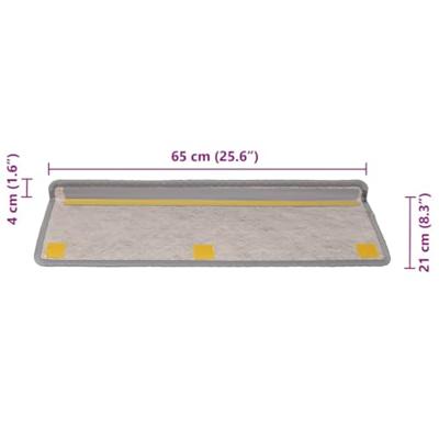 VidaXL Trapmatten zelfklevend sisal-look 30 st 65x21x4cm zilverkleurig