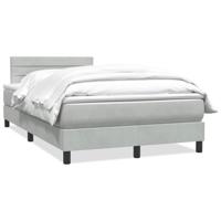 Boxspring met matras fluweel lichtgrijs 120x210 cm - thumbnail