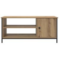 TV-kast artisanaal eikenkleurig 100 x 40 x 45 cm Bewerkt hout - thumbnail