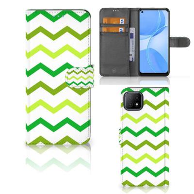 OPPO A73 5G | Telefoon Hoesje | Zigzag Groen OPPO A73 5G | Telefoon Hoesje | Zigzag Groen