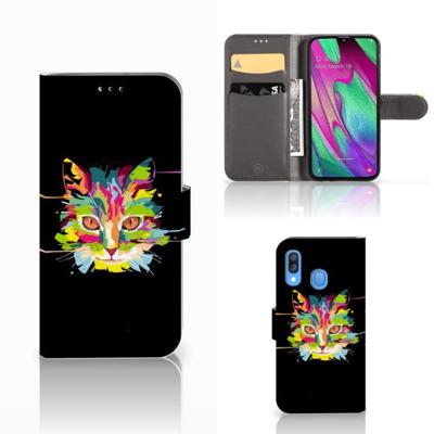 Samsung Galaxy A40 Leuk Hoesje Cat Color Samsung Galaxy A40 Leuk Hoesje Cat Color