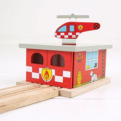 Bigjigs houten rails brandweerkazerne