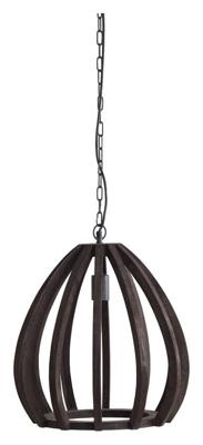 Light & Living Hanglamp 'Barsia' Mangohout, 40cm, kleur Donkerbruin