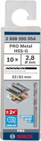 Bosch Accessoires Metaalboren HSS-G, Standard 2,8 x 33 x 61 mm 10st - 2608595054 - thumbnail