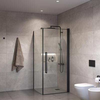 Douchecabine Sanivo Suno Helder Glas Met Mat Zwart Profiel (Alle Maten)