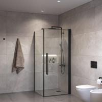 Douchecabine Sanivo Suno Helder Glas Met Mat Zwart Profiel (Alle Maten) - thumbnail