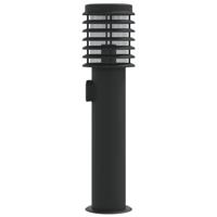 VidaXL Buitenvloerlamp met stopcontact 60 cm roestvrijstaal zwart - thumbnail