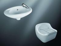 Uitstortgootsteen Venlo Keramiek 34x44cm Wit Met Stootrand - thumbnail