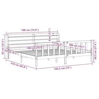 Bedframe met hoofdbord massief grenenhout wasbruin 180x200 cm - thumbnail