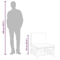 Tuinmiddenbank met kussens bamboe crèmewit - thumbnail