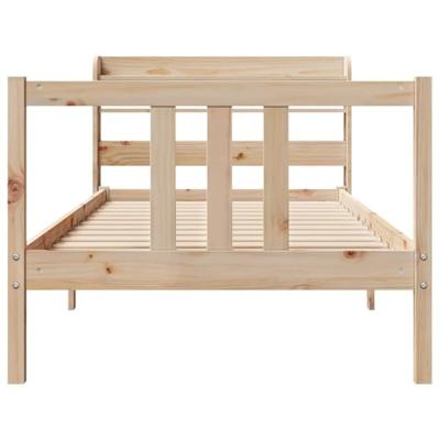 Bedframe met hoofdbord massief grenenhout 75x190 cm